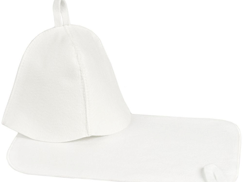 Набор для бани Heat Off с ковриком, белый