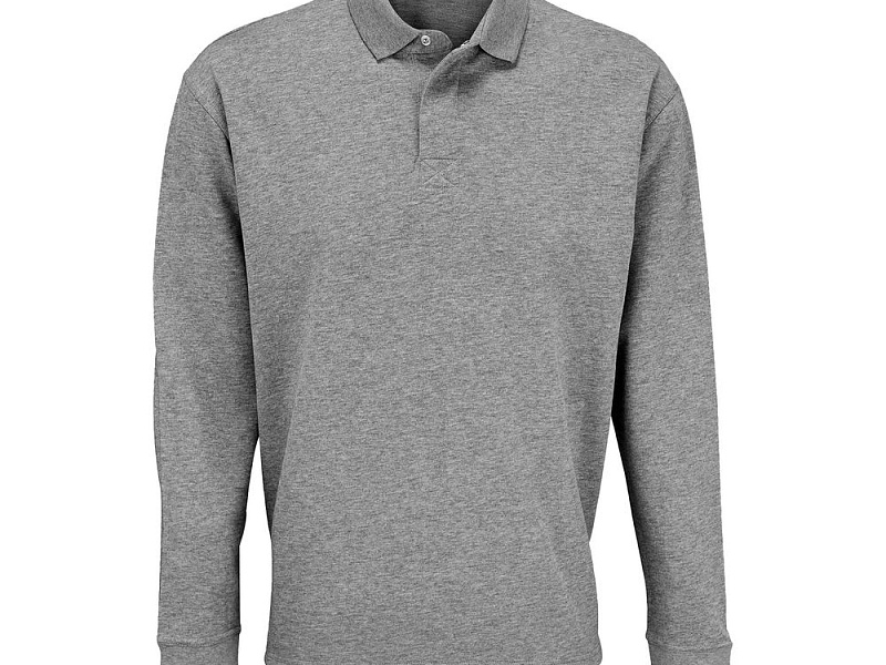 Рубашка поло оверсайз с длинным рукавом Heritage, серый меланж