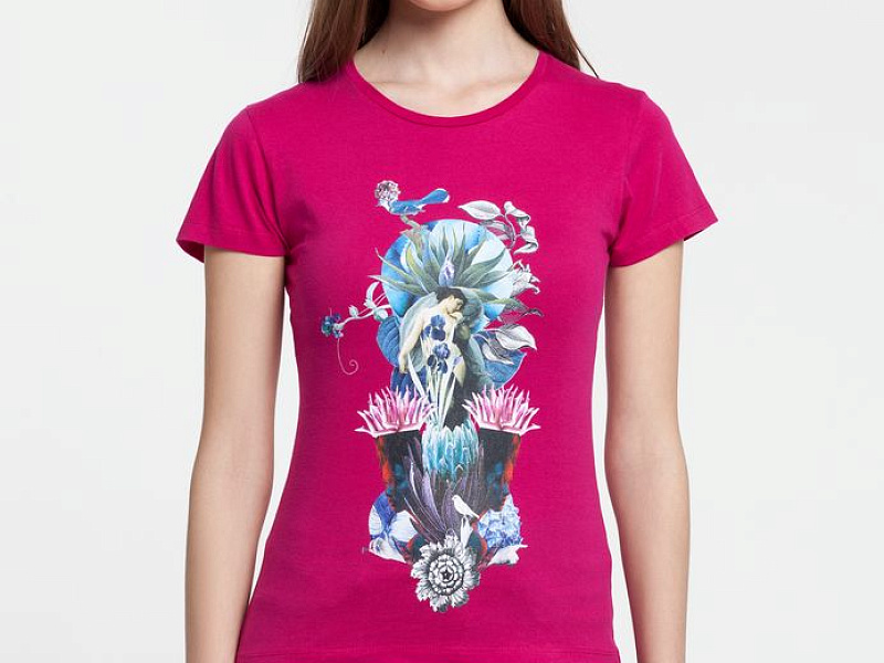 Футболка женская Beauty Sleep, ярко-розовая (фуксия)