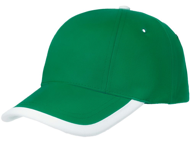 Бейсболка Honor, зеленая с белым кантом