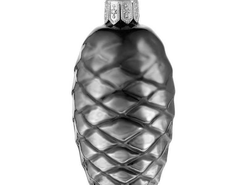 Елочная игрушка «Шишка», серая (графит)