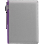 Ежедневник Spain Shall на заказ, недатированный, серый с фиолетовым