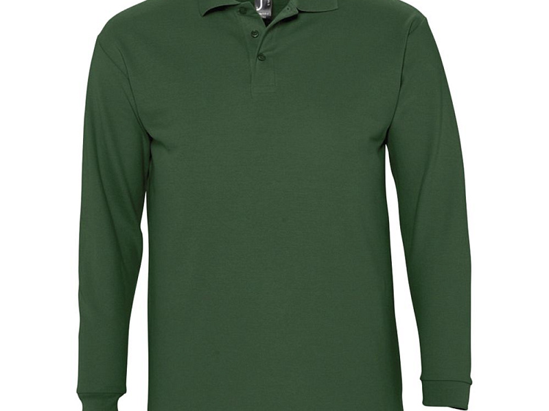 Рубашка поло мужская с длинным рукавом Winter II 210 темно-зеленая