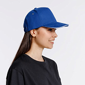Бейсболка Classic, ярко-синяя с белым кантом