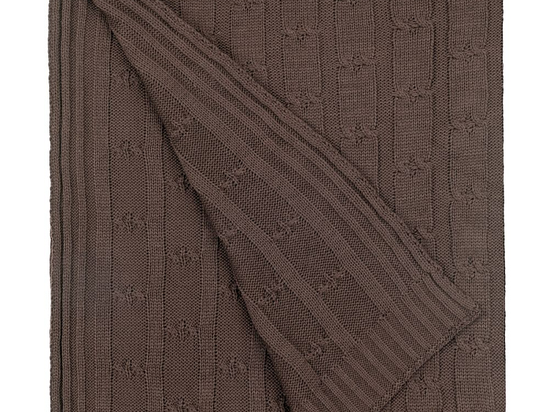 Плед Trenza, коричневый (какао)