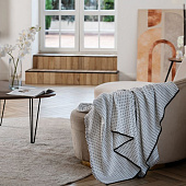 Плед Fringy, белый с черным