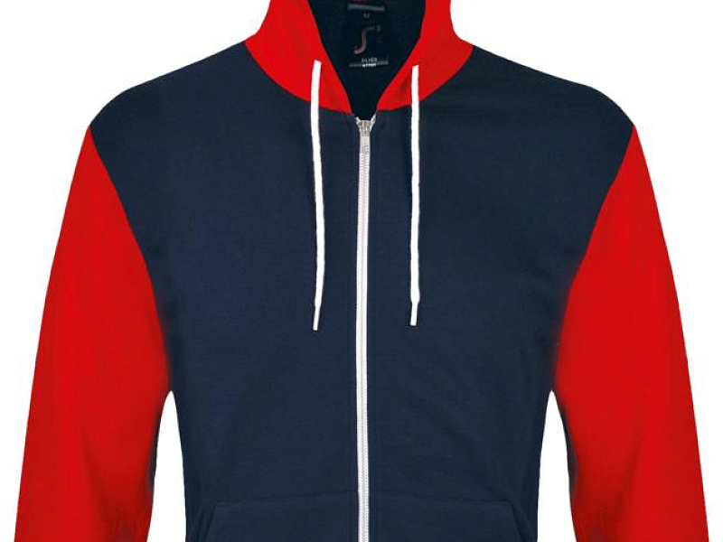 Толстовка на молнии Silver 280 темно-синяя с красным