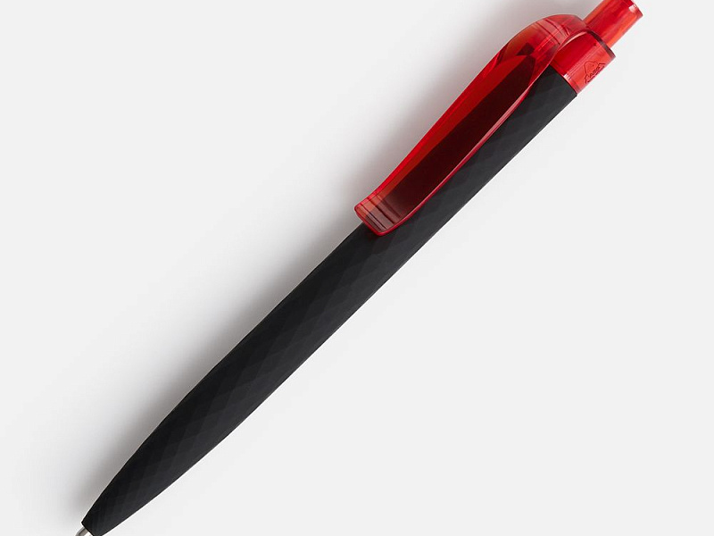 Ручка шариковая Prodir QS01 PRT-T Soft Touch, черная с красным