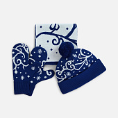 Шарф Adventino, темно-синий (кобальт) с молочным