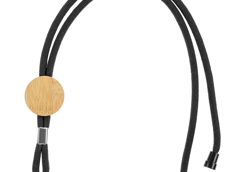 Шнурок для бейджа Tube Wood, черный