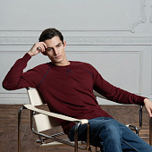 Джемпер Stitch с контрастной отделкой, серый с бордовым