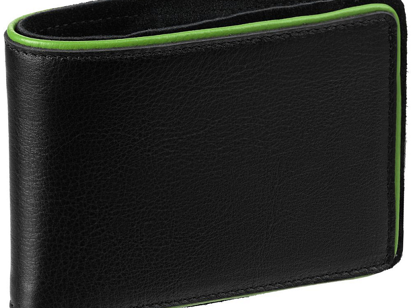 Кошелек Partinico, черный с зеленым