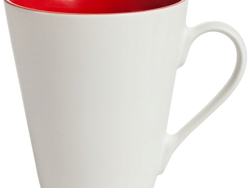Кружка New Bell матовая, белая с красным