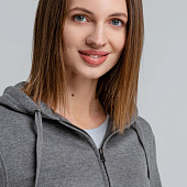 Толстовка на молнии с капюшоном унисекс King, темно-серый меланж