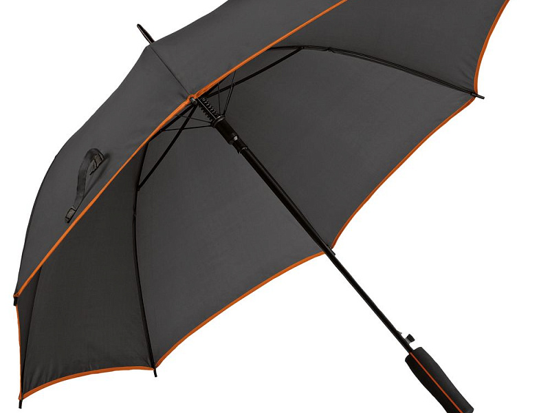 Зонт-трость Jenna, черный с оранжевым