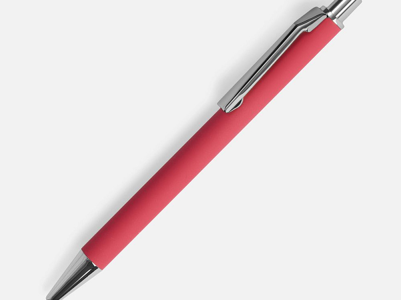 Ручка шариковая Lobby Soft Touch Chrome, красная