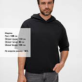 Футболка оверсайз унисекс с капюшоном Neofit, черная