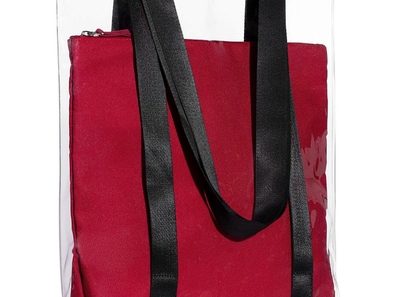 Шопер Clarity с красным органайзером, прозрачный