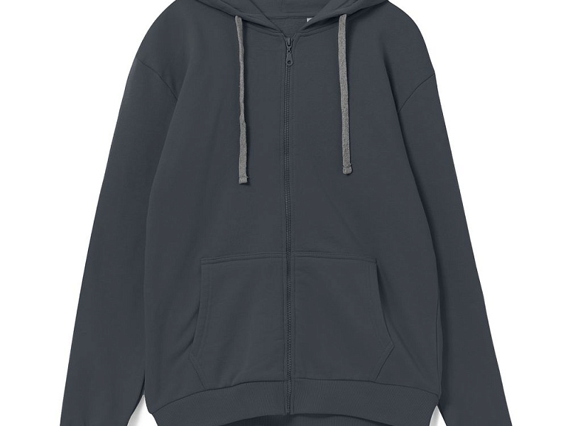 Толстовка на молнии с капюшоном Siverga Heavy, темно-серая (графит)