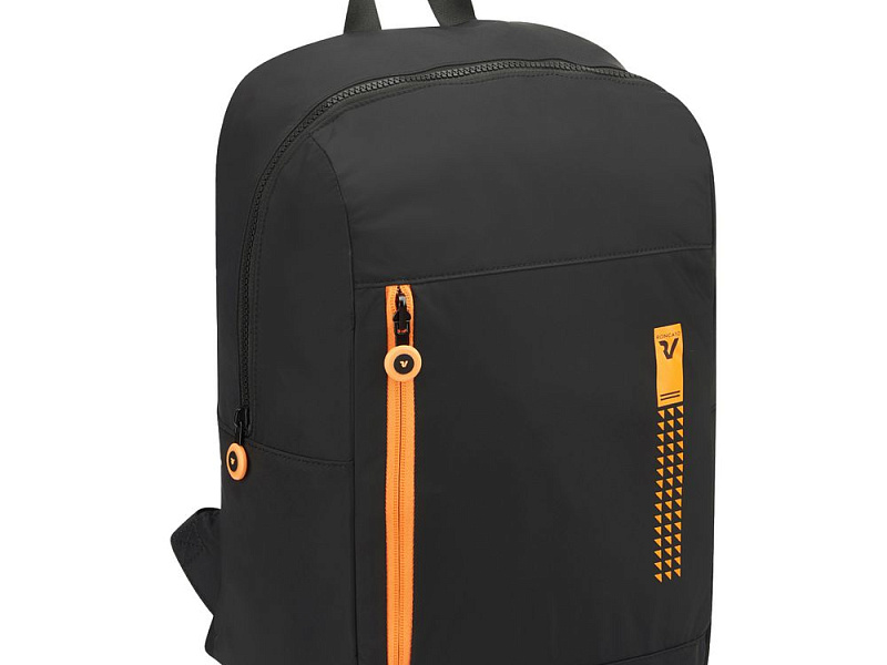 Складной рюкзак Compact Neon, черный с оранжевым