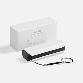 Внешний аккумулятор-брелок Akku 2000 мАч, белый с черным