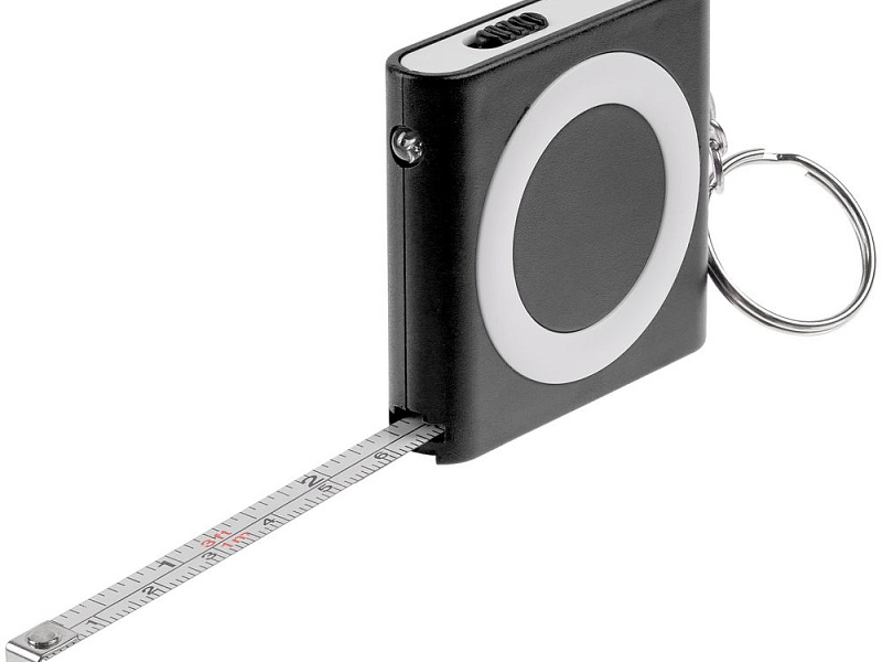 Брелок-фонарик с рулеткой Rule Tool, черный