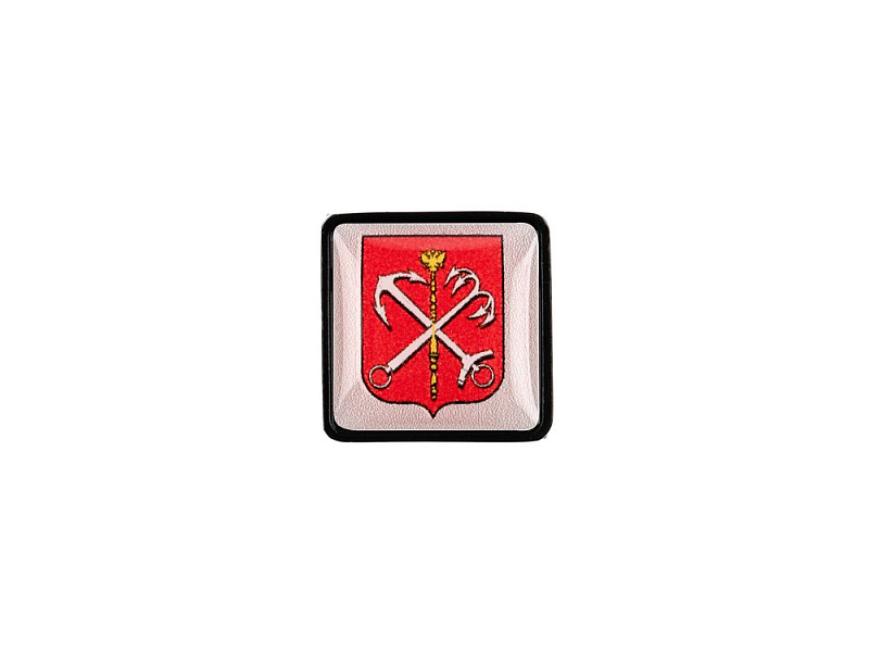 Шильдик на резинку с наклейкой «Санкт-Петербург», черный