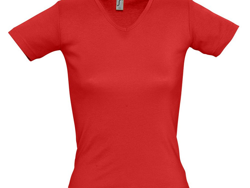 Футболка женская Lady 220 с V-образным вырезом, красная