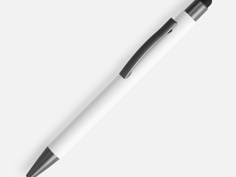 Ручка шариковая Atento Soft Touch со стилусом, белая