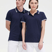 Рубашка поло мужская Pasadena Men 200 с контрастной отделкой, красная с белым