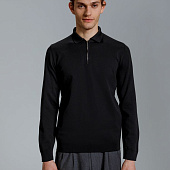 Рубашка поло мужская с длинным рукавом Terrazzo, черная