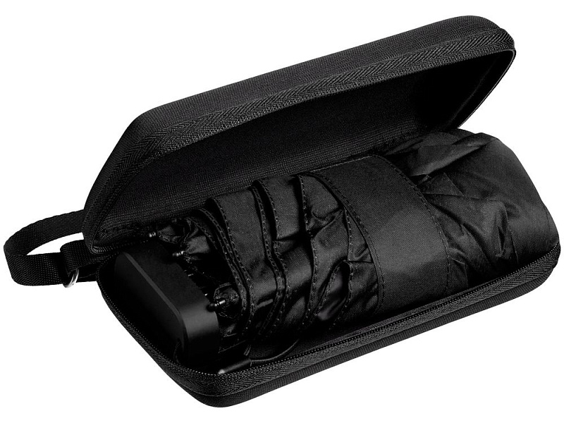 Зонт складной Color Action, в кейсе, черный