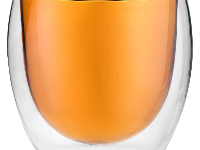 Стакан с двойными стенками Glass Bubble, желтый