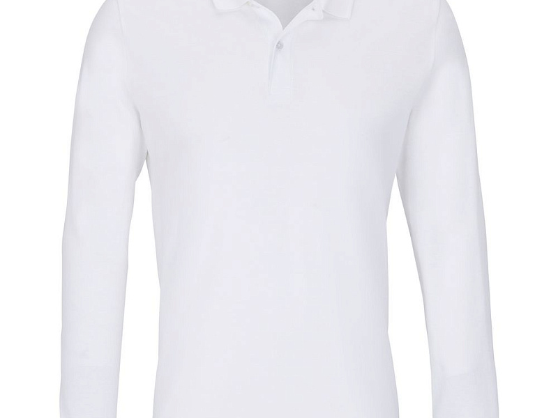 Рубашка поло унисекс с длинным рукавом Planet LSL, белая