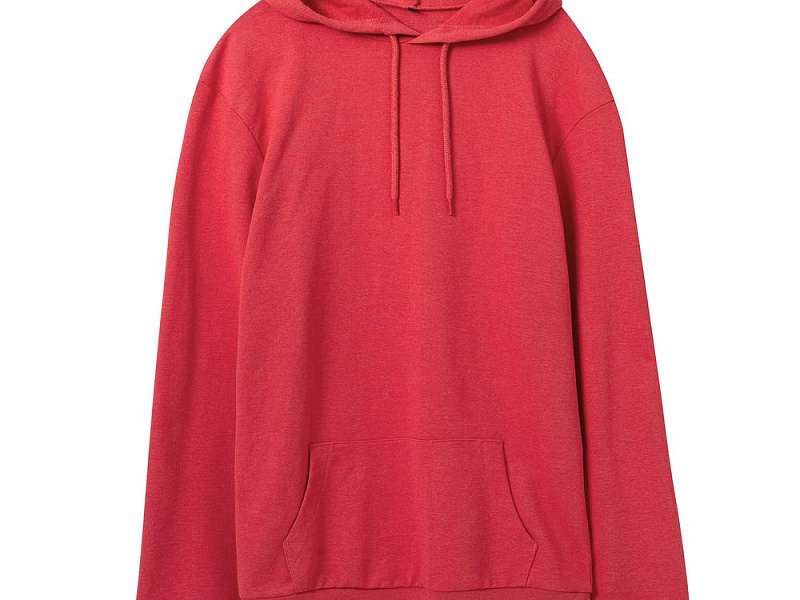 Толстовка с капюшоном унисекс Hoodie, красный меланж