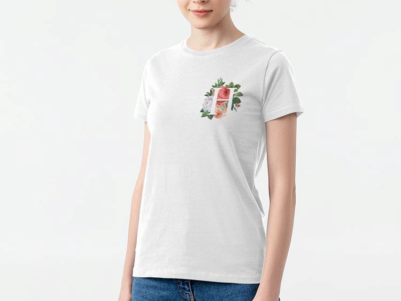 Футболка женская «Цветочная азбука: Н», белая