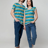 Футболка женская Rayet Lady двусторонняя, голубая с зеленым