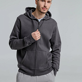 Толстовка на молнии с капюшоном унисекс King, темно-серая