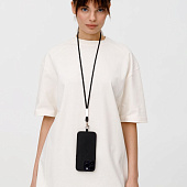 Шнурок для бейджа Tube Metal, черный