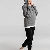 Толстовка с капюшоном унисекс King, темно-серый меланж