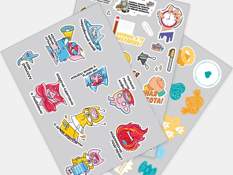 Наклейки бумажные Sticker Pack на заказ, L