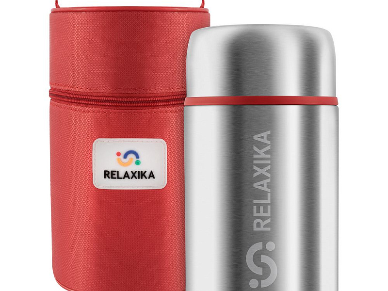 Термос для еды Relaxika 1000, в чехле, стальной