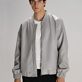 Бомбер из искусственной кожи Univer, серый