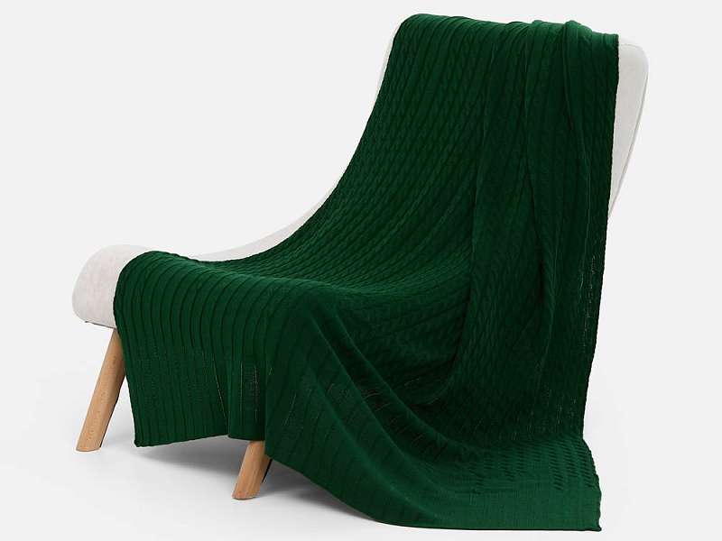 Плед Tressa, темно-зеленый