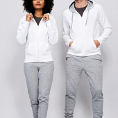 Толстовка мужская на молнии Soul Men 290 с контрастным капюшоном, белая