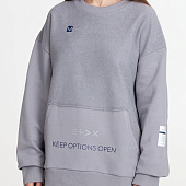 Свитшот оверсайз унисекс Vozduh, светло-серый