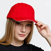 Бейсболка Buffalo, красная с белым