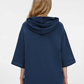 Футболка оверсайз унисекс с капюшоном Neofit, темно-синяя