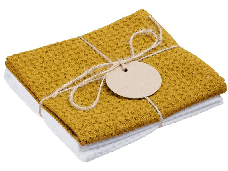 Набор кухонных полотенец Good Wipe, белый с желтым