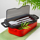 Ланчбокс Pranzo, красный с черным